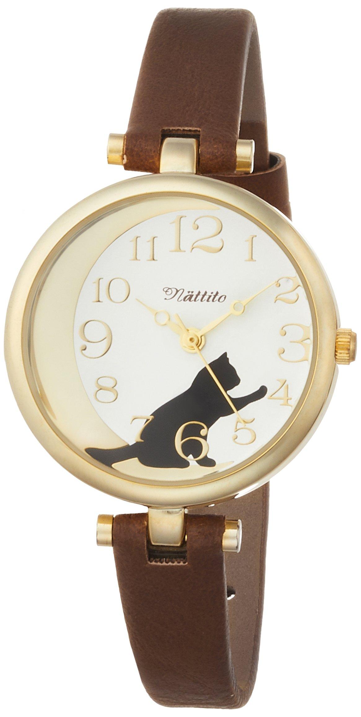 

[Fieldwork] Watch Analog Gut Cat Leather Strap ST162-2 Women s Brown