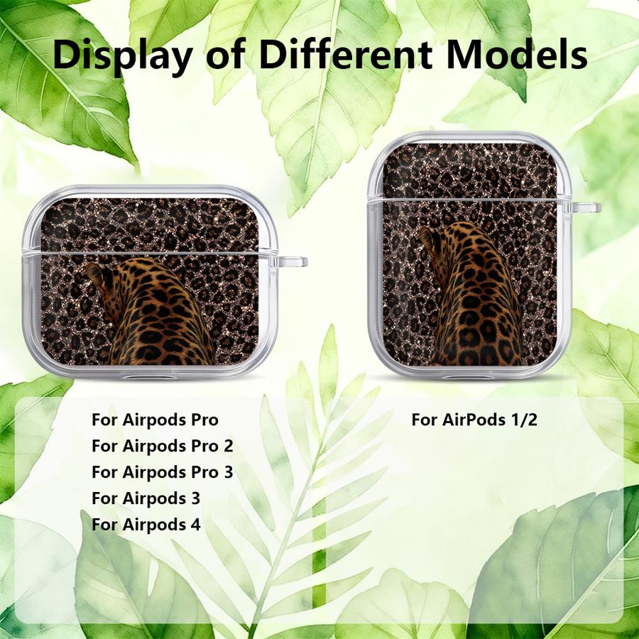 Clear Earphone Cases Cover Case For Airpods 1 4 Pro3 3 Pro 2 Pro2 Leopard Print Leopard