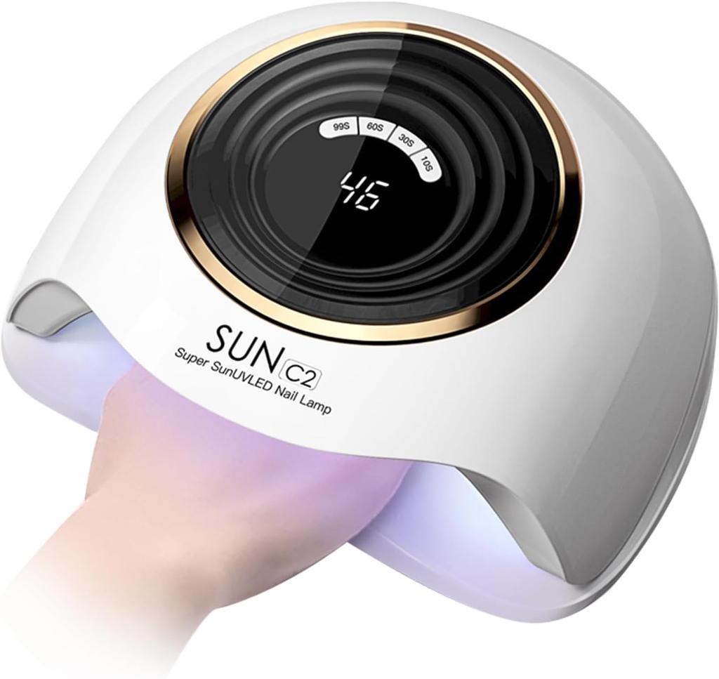 288W UV LED Nail Lamp for Gel Nails, Fast Curing with Auto Sensor & 4 Settings