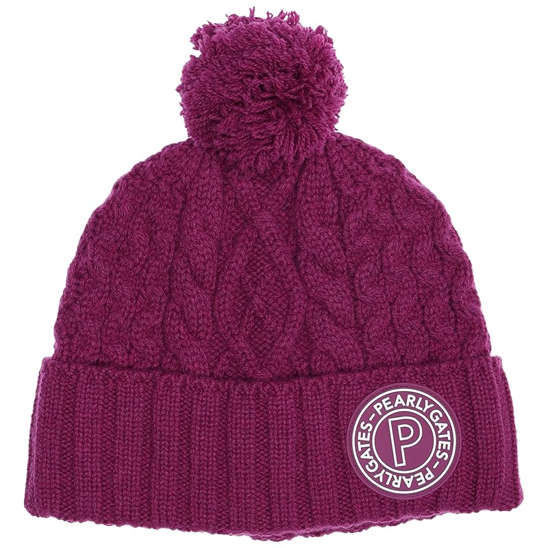 

[Pearly Gates] unisex knit cap (With circle logo and pompon) / golf hat 053-3287019 090_pink FR