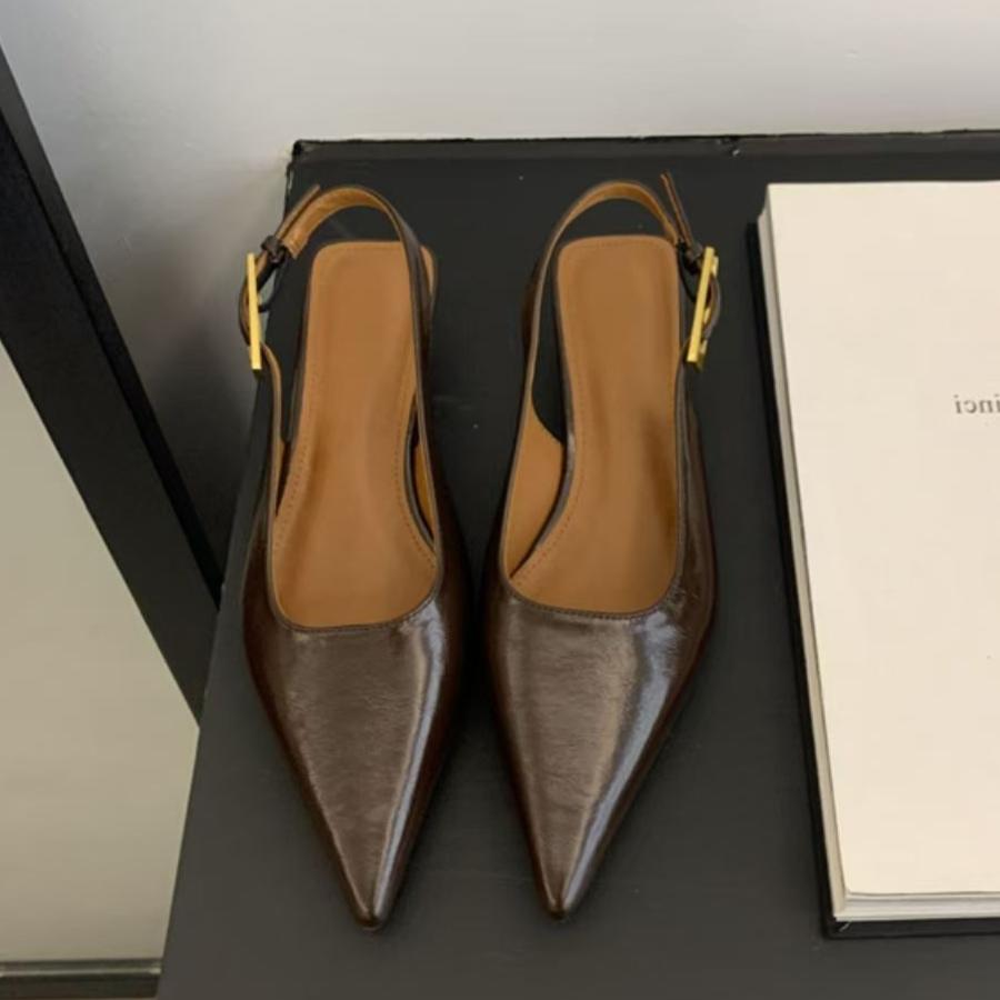 Mote Sexy Spiss Tå Mellomhæler Sandaler Damesko Slingback Sommer 2025 Trend Kjole Lær Pumps Nye Elegante Fest Sandalias Mujer