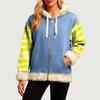 Women's Comfortable Loose Fashion Casual Striped Print Long Sleeve Pockets Hooded Sweatshirt Jacket
