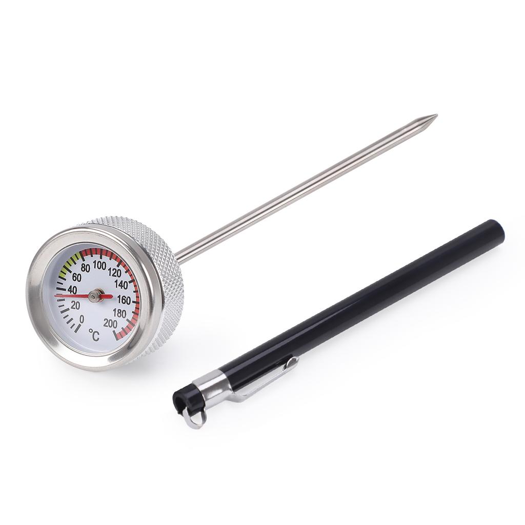 New M20 X 2.5 Motorcycle Fuel Tank Caps with 35MM Oil Temperature Gauge 0-200 Pointers Thermometer Cap Cover with 117MM Probe