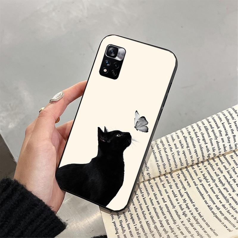 

Black Cat Phone Case For Xiaomi Redmi note 13 12 Pro 11S 11 10 Pro 10S 12S Redmi 13 10 13C Redmi Note 13 Pro 4G