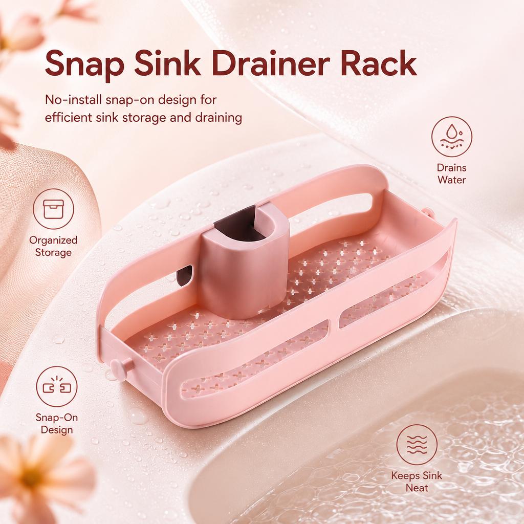 Kitchen Sink Shelf Rack Over The Counter For Storage Draining Basket No Installation Required Food Grade PP Material