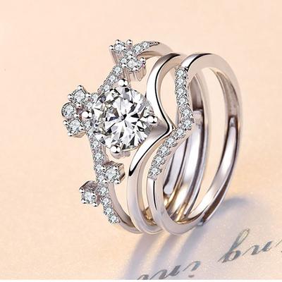 New Fashion Cute Jewelry Retro Personality Three-in-one Ring Ring Women's Jewelry
