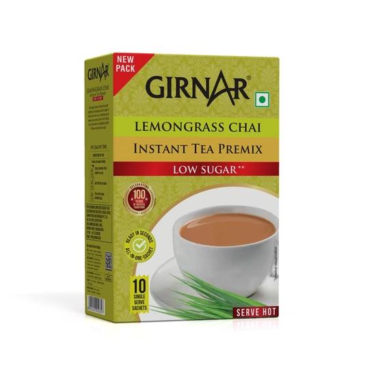 Girnar Instant Premix Lemongrass Chai (10 пакетиков с низким содержанием сахара)