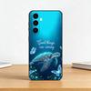 Süße kleine Schildkröte Handyhülle für Samsung Galaxy A73,A72,A71,A70,A53,A52,A51,Weiches Silikon Schwarze Hülle