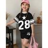 2-teiliges Sommer-Jungen-Set: Lässiger Sport-Trend, T-Shirt mit 3D-Muster-Druck und Shorts
