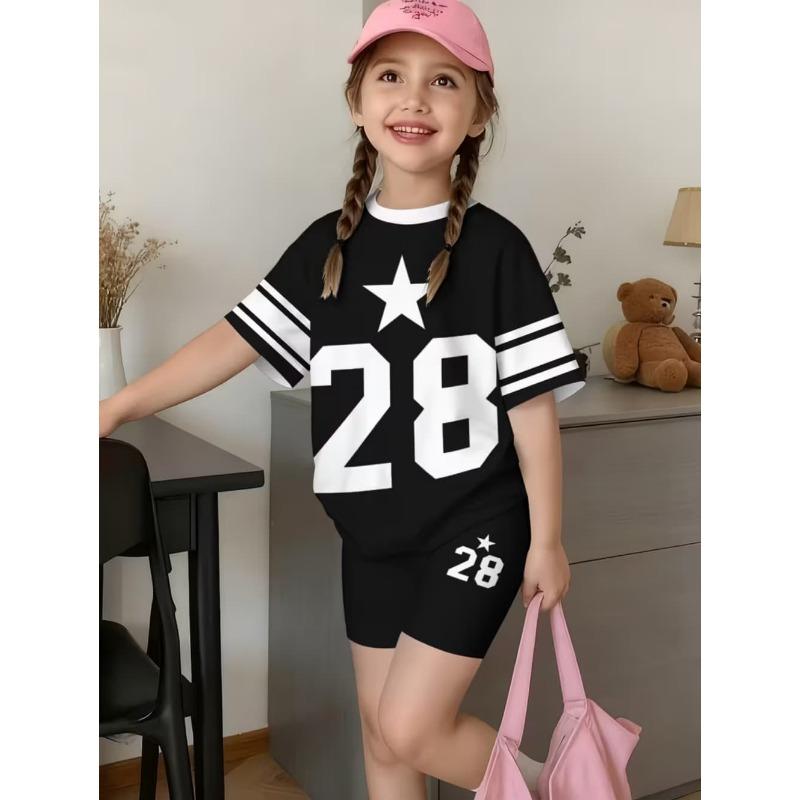 2-teiliges Sommer-Jungen-Set: Lässiger Sport-Trend, T-Shirt mit 3D-Muster-Druck und Shorts
