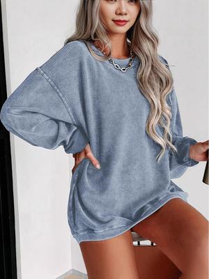 2025 European & American Casual Crew Neck Long-sleeved Pullover Sweatshirt - Autumn/Winter Fashion