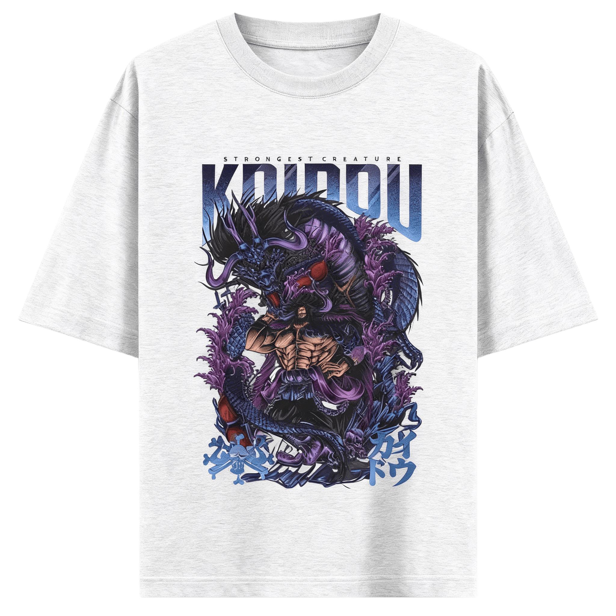 

One Piece Anime Kaidou Printing Cotton Tshirt Unisex and Women Harajuku Trend Y2K Casual Summer Absorb Sweat Tshirt 4XL