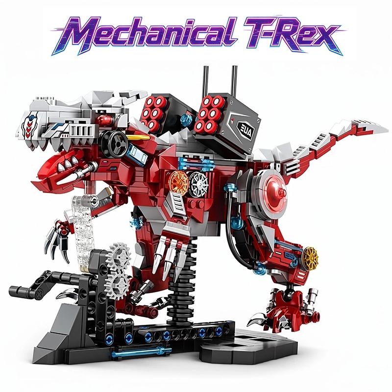 Mecha Dinosaur Building Blocks Mechanical Tyrannosaurus Rex Posable Dinosaur Model Girl Toy Boy Gift Childrens Toy Birthday Gift