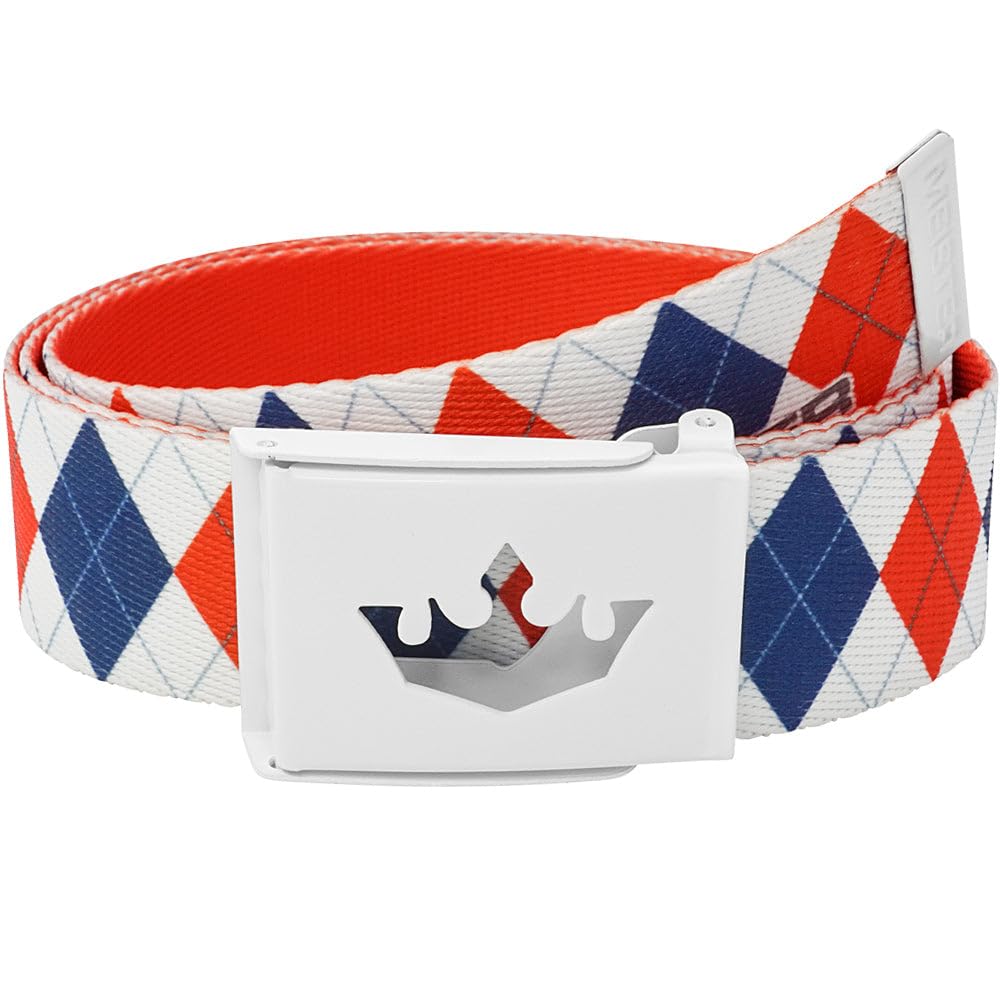 

Authentic Meister Golf Belt with Bottle Opener - Adjustable & Reversible - Royal Argyle