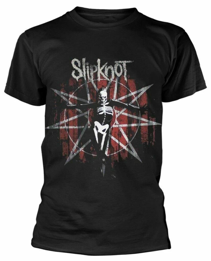 Официальная футболка Slipknot Серая Звезда Главы Логотип Мужская Черная Классический Рок Метал M