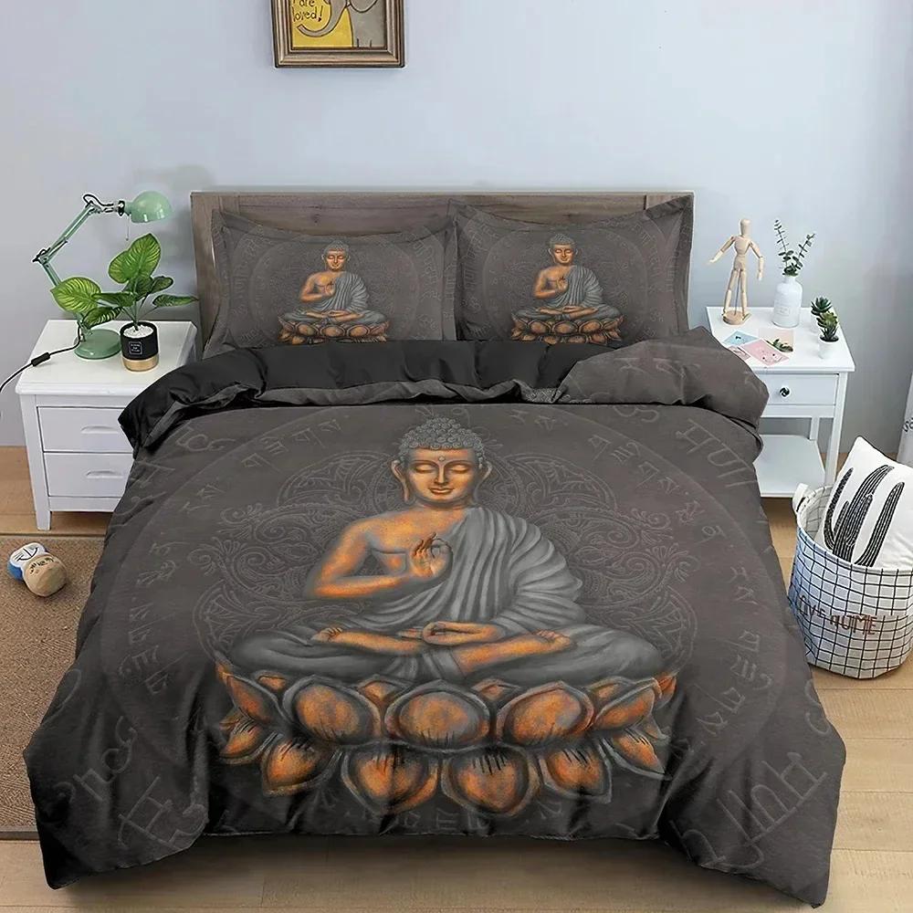 

Buddha Bedding Set 3D Bodhisattva Duvet Cover Set Single Double Queen Size Home Textile Gifts For Buddhist Duvet Cover Set&EU Single(135x200cm)