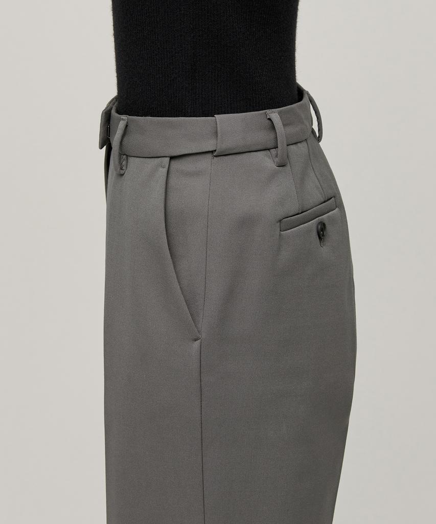 MUSINSA STANDARD WOMAN Women'S Heavyweight Fleece-Lined Wide Hidden Elastic Waist Slacks [Warm Gray]