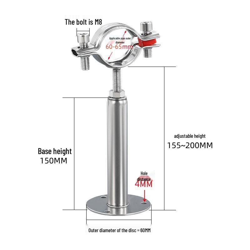 Stainless Steel Pipe Fixing Bracket Clamp for Gas and Water Pipes