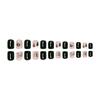 24pcs Press On Nails Simple Cute Christmas Tree Nail Art Pieces Dark Green White Snow False Nails Short European Square Nail Art Pieces Removable