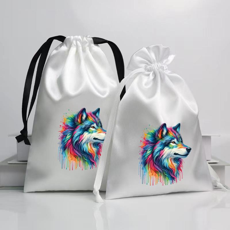 Regenbogen Wolf Wärmeübertragung Aufkleber Heißer Verkauf Aufkleber T-Shirt Wärmepresse Applizierte Kleidung Aufkleber DIY Benutzerdefiniertes Logo Patch