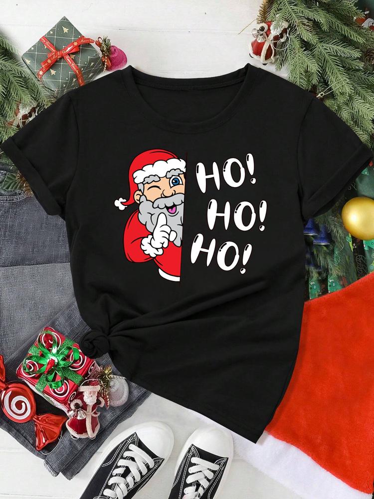 Women Christmas Santa Claus Printed T Shirt Christmas Xmas Gifts Cartoon Top Tshirt Harajuku Fashion New Year T-shirt