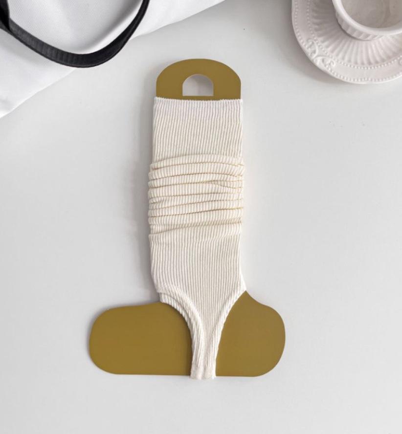 Ballet-Style Over-the-Knee Thin Summer Socks for Women - Solid Color, Calf-Slimming, Double-Needle Scrunch Design