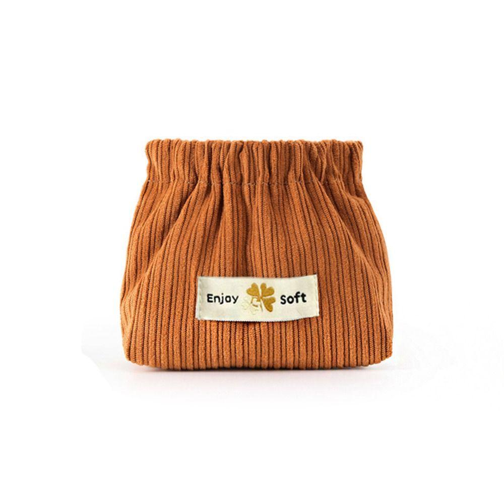 

Makeup Bag Lipstick Storage Bag Corduroy Coin Purse Small Item Bag Leaf Spring Bag Travel кофейный