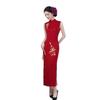 Cheongsam New Chinese 1011 Red Improved Young Republic of China Style Acetic Acid Embroidered Long Dress Double Layer