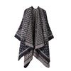 Womens Oversized Knit Shawl Wrap Scarf Ethnic Warm Fleece-Like Cape Travel Winter
