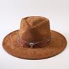 Popular European and American Style Suede Big-brimmed Top Hat, Men's and Women's Classic Fashion Western Cowboy Hat