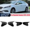 For Hyundai Sonata 2015 2016 2017 2018  ABS Car Rearview Side Mirror Cover Wing Cap Exterior Door Trim Adhesive Sticker