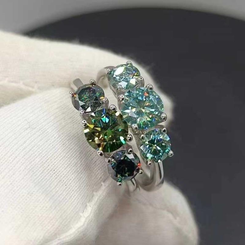 Sace Gems GRA-zertifizierter 2-Karat-Moissanit-Ring, VVS1-Labordiamant-Solitärring für Frauen, Verlobungsversprechen, Ehering, Schmuck