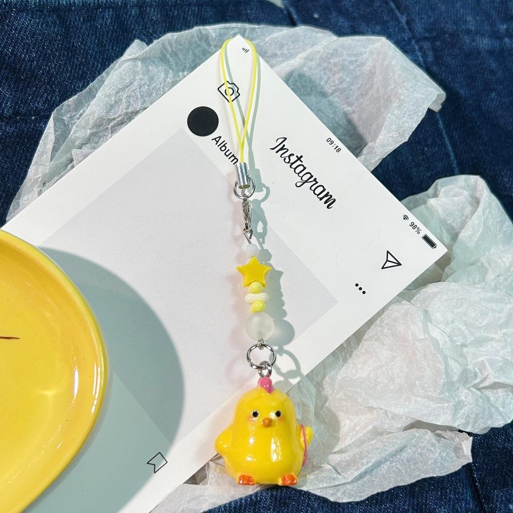 Cute Flocked 3D Resin Bear Keychain Sweet Creative Student Phone Chain Pendant Bag Accessory Phone Strap Gift