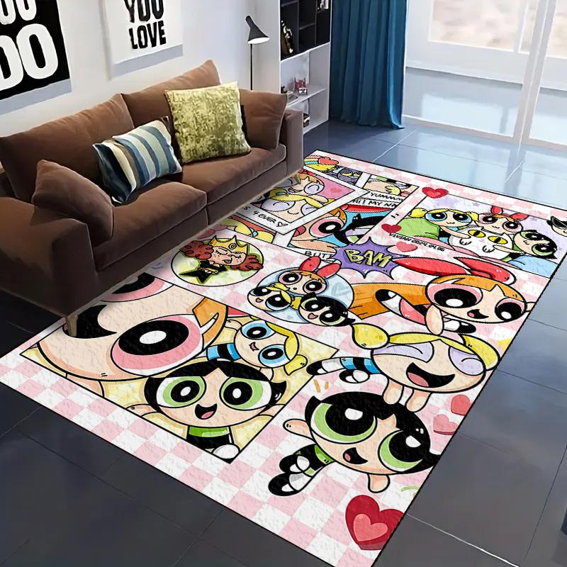 Powerpuff Girls Area Carpet for Living Room Bedroom Home Decor Cool Movie Mat Floor Mat LXR170