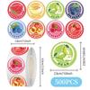 Cross-Border Fruit English Sticker Roll for DIY Journals - Round Die-cut Adhesive Sealing Labels