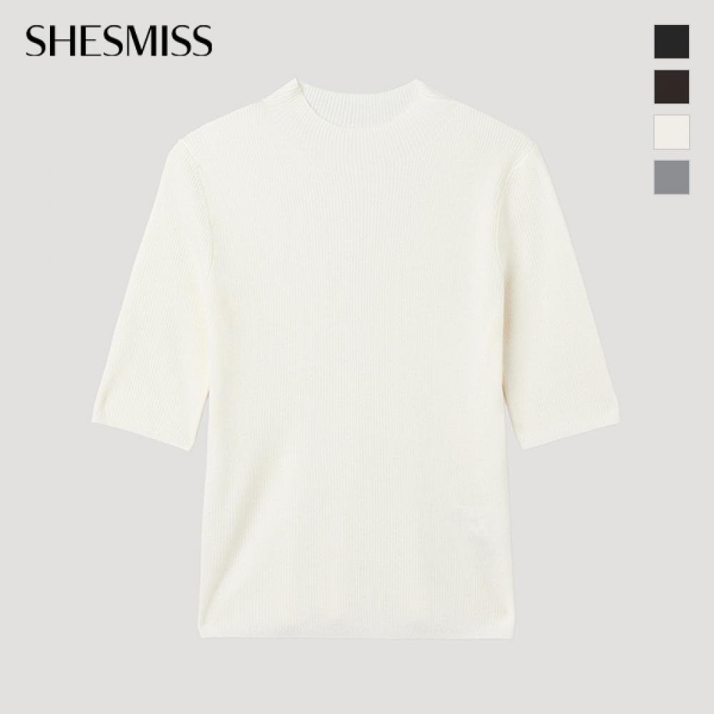 She Smiss Rib Mock Neck Half Knit Sskpop12060