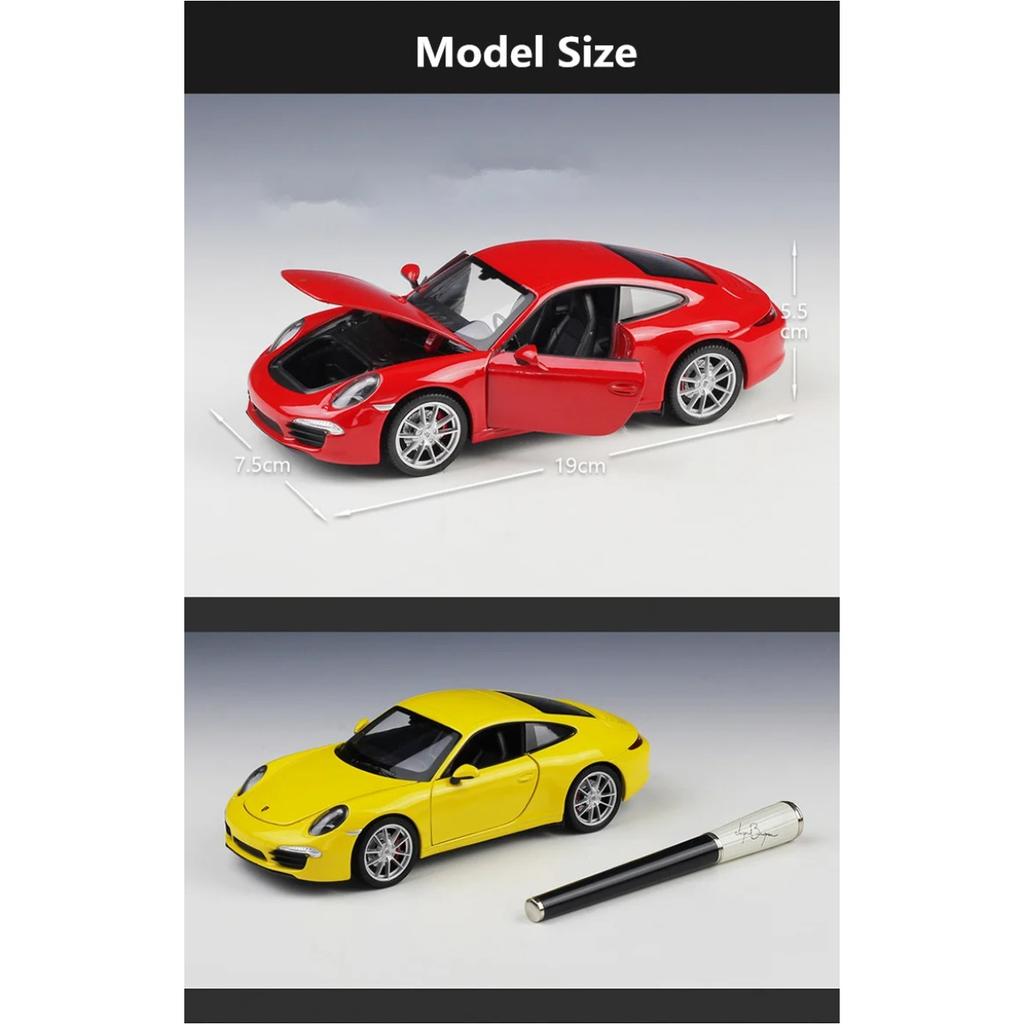 WELLY 1/24 Porsche 911 Carrera S 991 Coupe Alloy Sports Car Model Diecasts Metal Racing Car Vehicles Model Simulation Kids Gifts