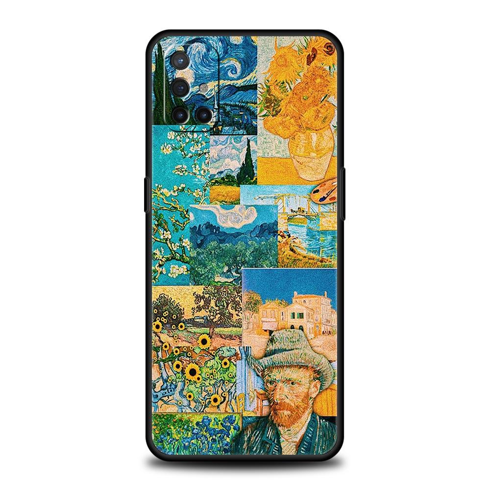 Mona Lisa Van gogh Oil Art Phone Case For OnePlus 10 9 Pro 9T 10R 9R 9RT 8T 8 7 6T 7T Nord 2T CE 2 5G N200 N10 N100 Black Cover