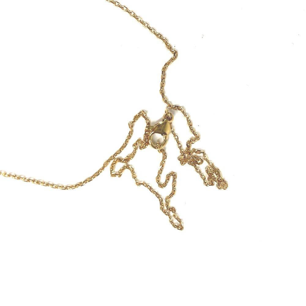 Hermes Accessories Cardue Ash H-cube H Logo Chain Necklace Metal Orange/Gold