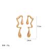 European and American Accessories, Fashionable Liquid Alloy Irregular Stud Earrings for Women, Personalized Trendy Geometric Hollow Waterdrop Earrings