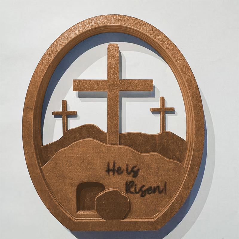 Christian Easter Decoration Ornaments Resurrected Tomb Wood Easter Resurrection Scene Table Decorations Easter Gifts