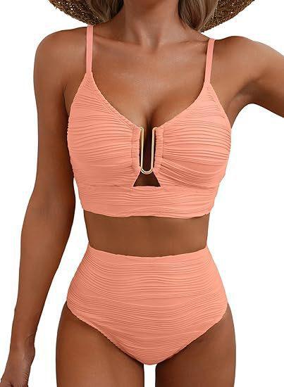 1Set Solid-color sexy gathered bikini swimsuit for women for beach wear