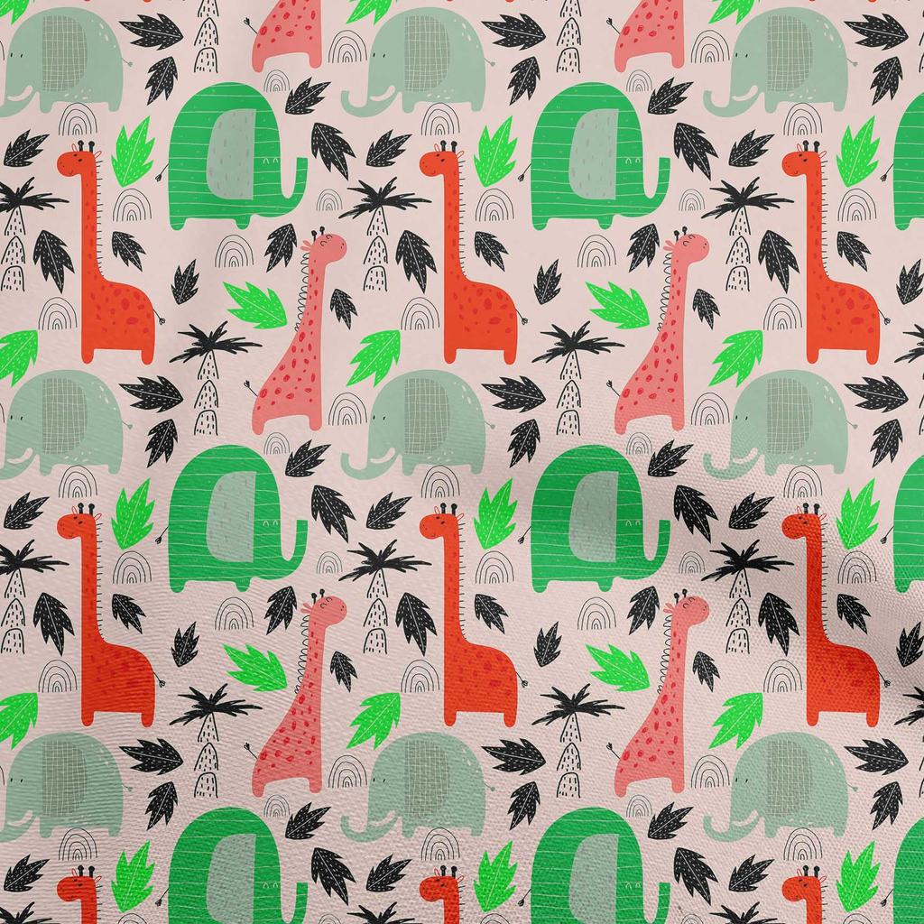 oneOone Cotton Flex Grüner Stoff mit Tierhaut, Bastelprojekte, Dekostoff, bedruckt, Meterware, 101,6 cm