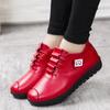 Women's Plus Size Sporty Leather Slip-On Loafers with Elastic Laces