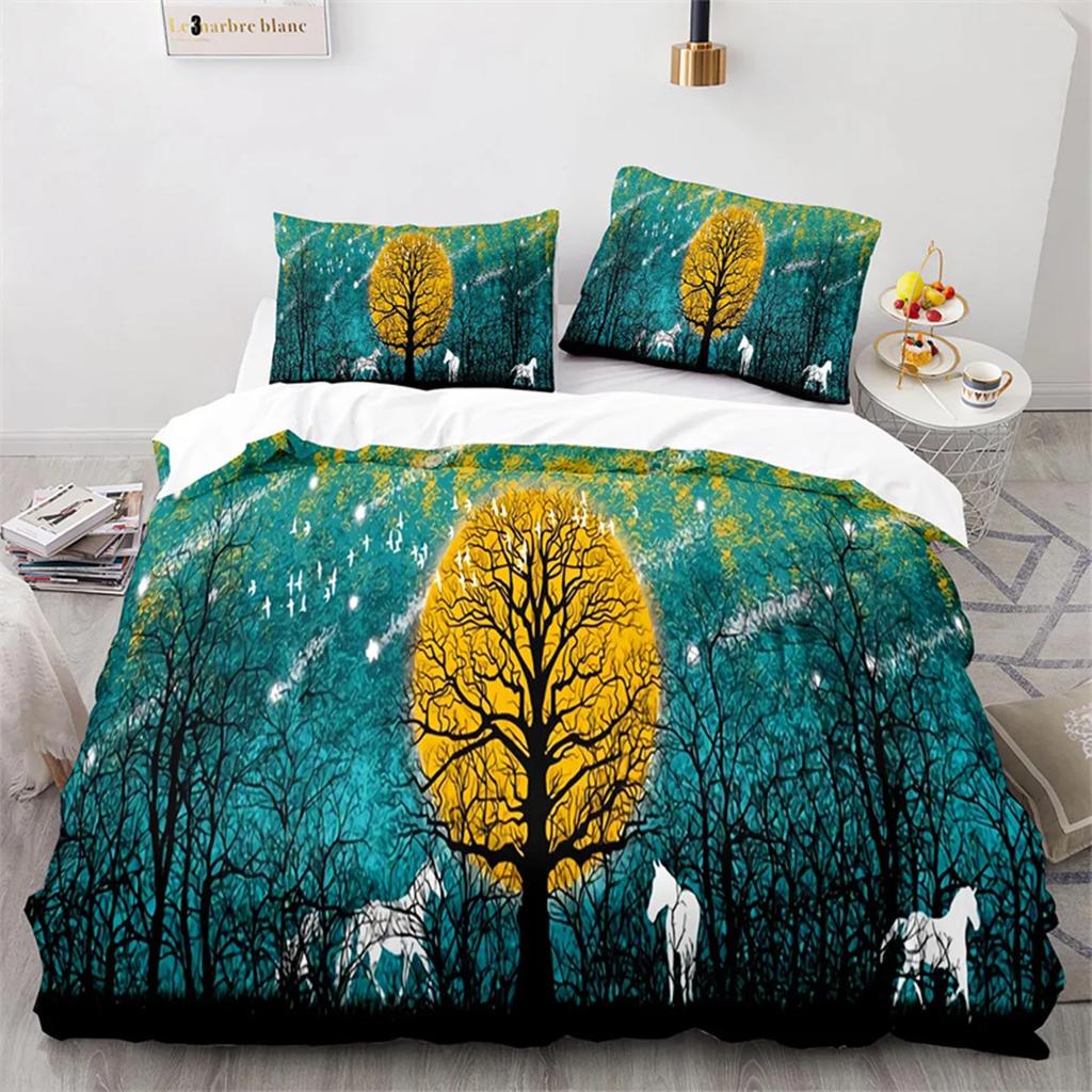 Oil Painting Duvet Cover Abstract Art For Adults Landscape Romantic Couple For Women Men Gifts For Bedroom Decorations King Size