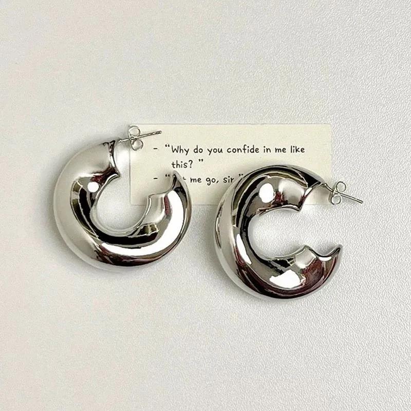 Geometric Irregular C-shaped Circle Hollow Earrings For Women Fashion Personalized Daily Accessory Party Jewelry Birthday Gifts