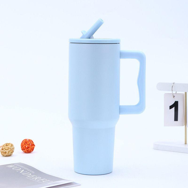 Cross-Border 40oz Stainless Steel Handle Car Cup Double-Layer Vacuum Large-Capacity Thermos Cup Outdoor Portable Straw Cup