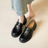 Weiwei Girl 3188-1 Thick Heel Platform Camellia Loafers Women's Retro British Style One-pedal Small Leather Shoes