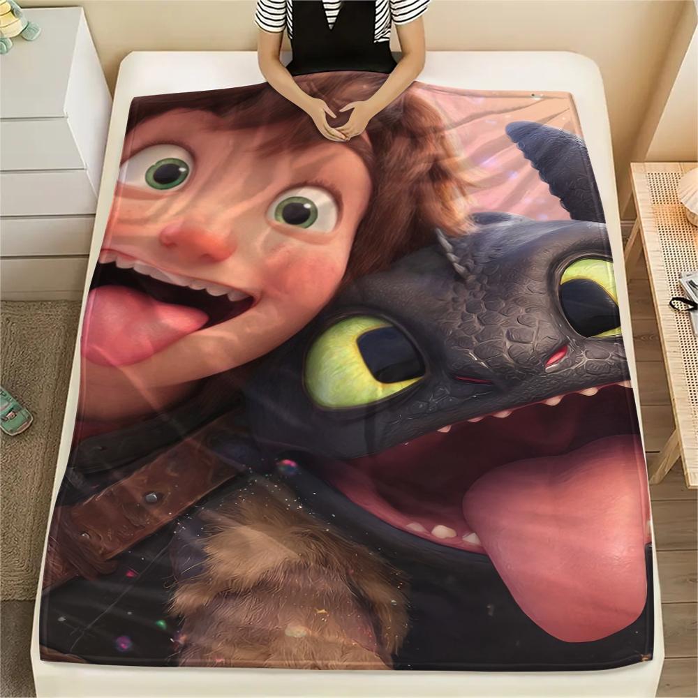 

How to Train Your Dragon Hiccup & Toothless Blanket, HTTYD Fan Soft Throw, Ideal Gift.chl 75x90cm