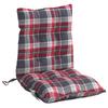 Low Back Chair Cushions 6 pcs Red Checkered Pattern Oxford Fabric